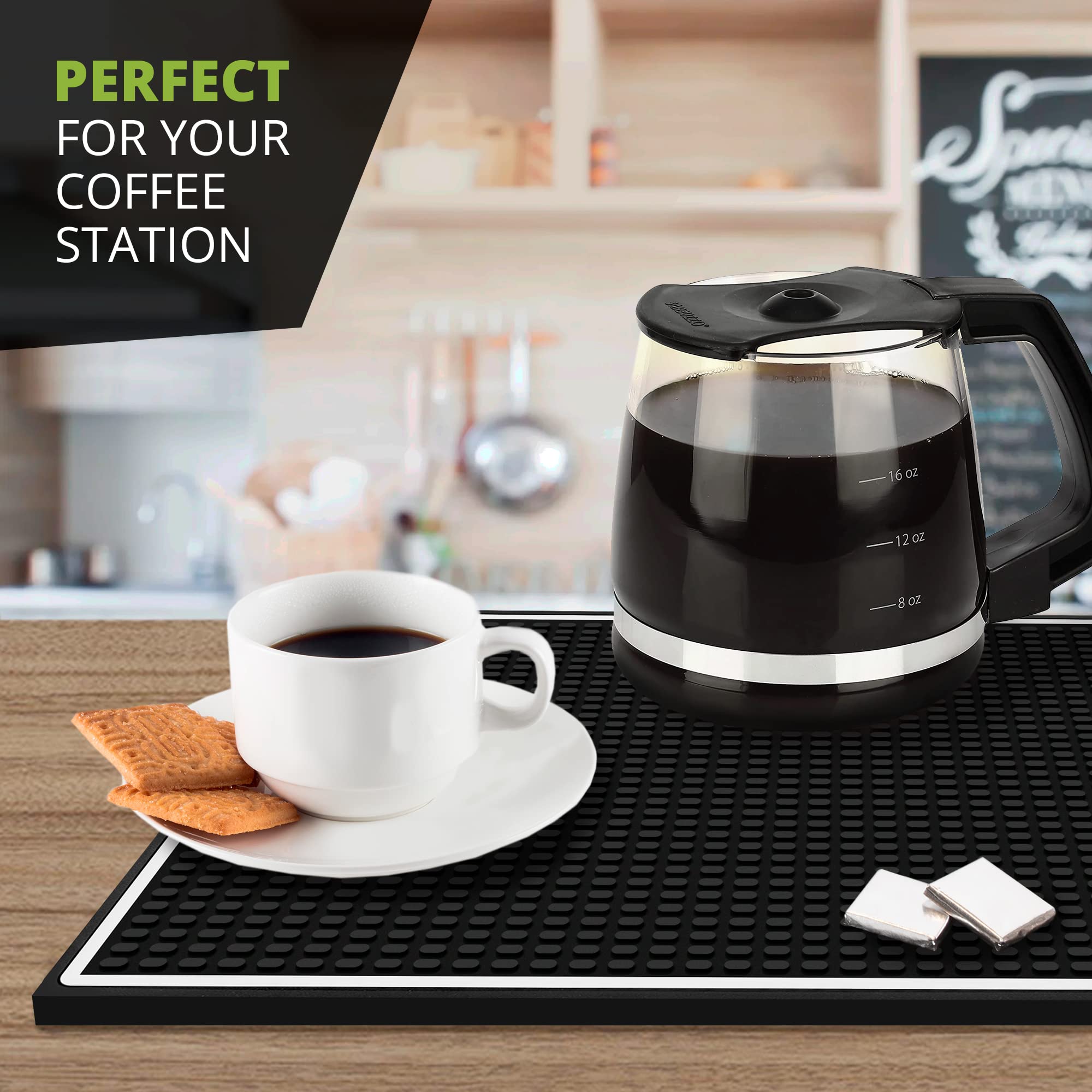 Knot and Style bar mat countertop protection and easy cleanup.