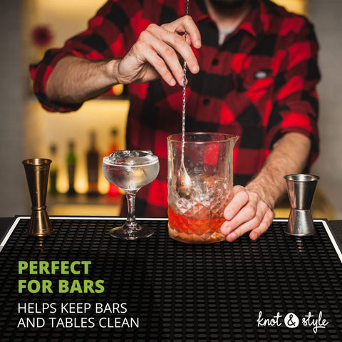 Knot and Style bar mat easy to clean and maintain.