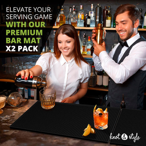 Large 18x12 inch size provides ample workspace for drinks.