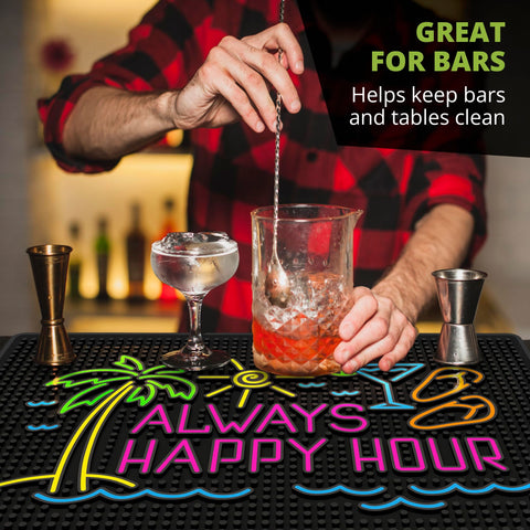 Knot and Style easy-clean bar mat ready for quick wipe-down