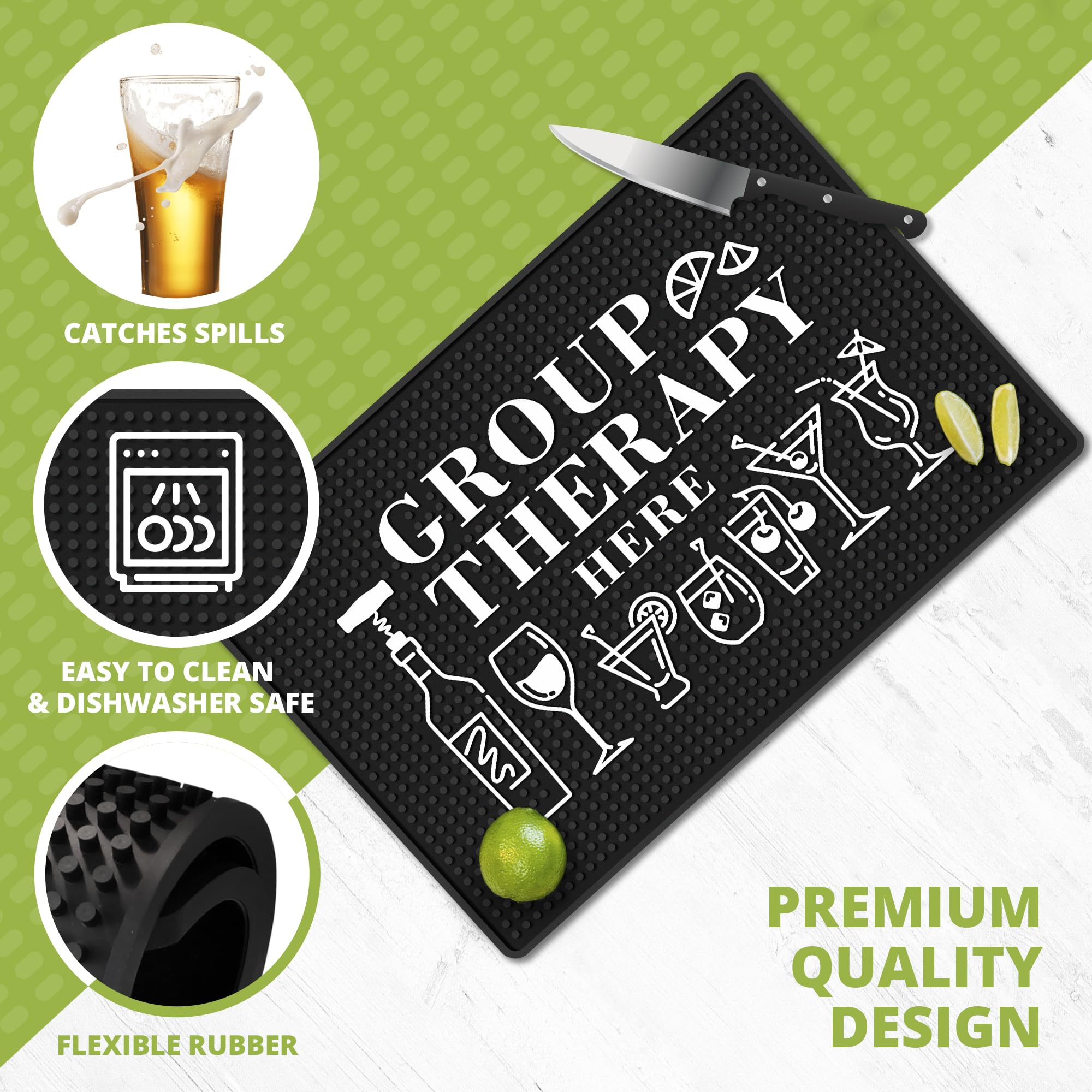 Knot and Style Group Therapy Bar Mat featuring durable rubber construction