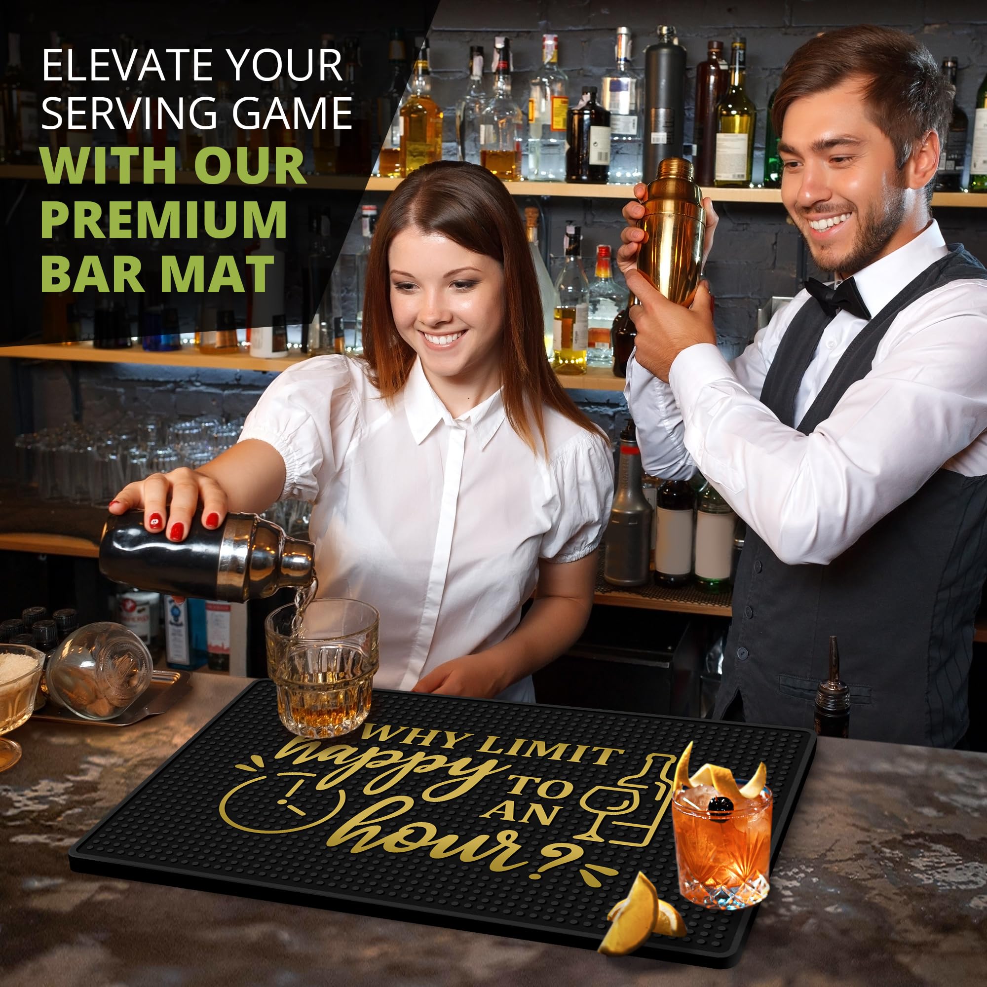 Knot and Style bar mat close-up rubber texture highlights durability and spill resistance