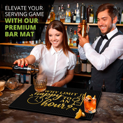 Knot and Style bar mat close-up rubber texture highlights durability and spill resistance