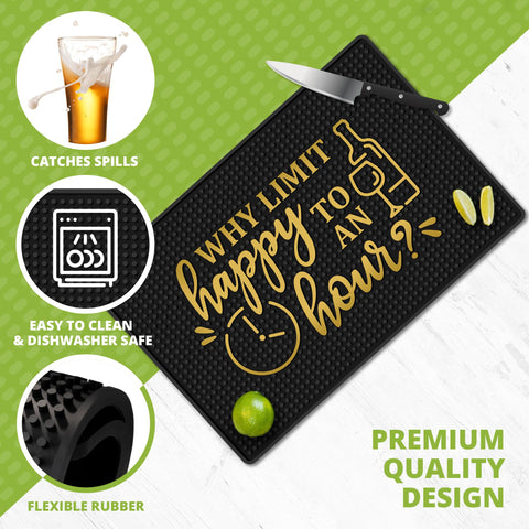 Knot and Style bar mat durable construction withstands daily bartending
