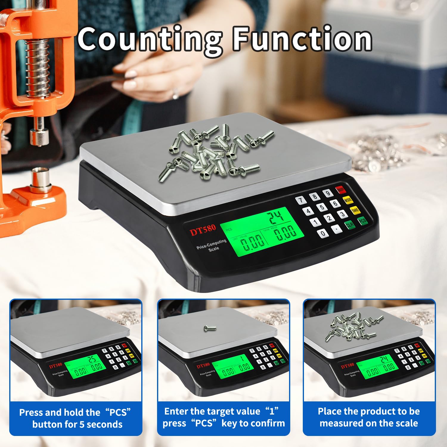 KNSWE Large Kitchen Scale ideal for delis and bakeries weighing cheese, bread, or produce.