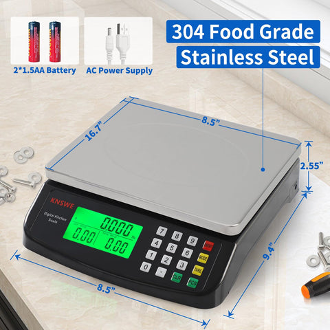KNSWE Large Kitchen Scale with digital display for quick, accurate measurements.