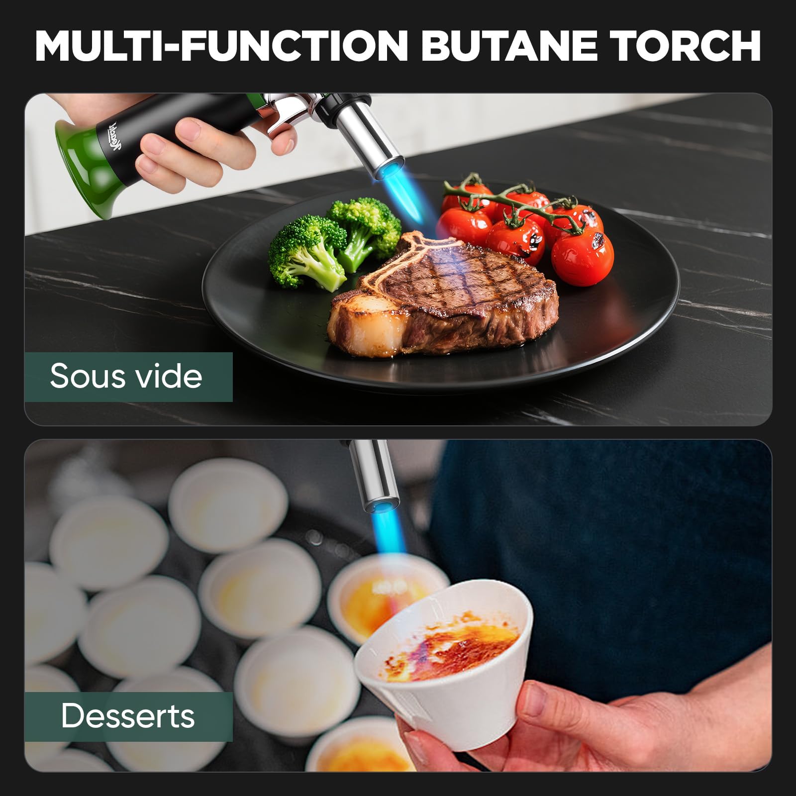 Koackl torch adjustable flame reaches 1300°C for versatile tasks