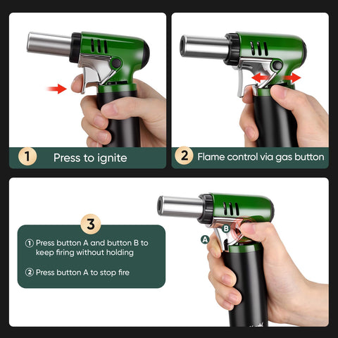Koackl torch compatible with any brand butane for flexibility