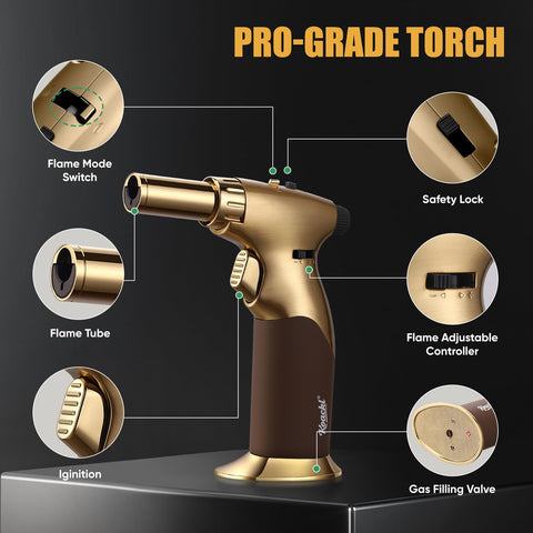 Koackl Dual Flame Torch in gift box, ideal for gifting.