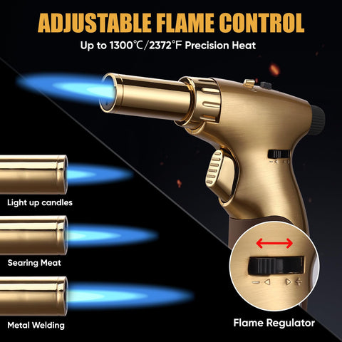 Koackl Dual Flame Torch refillable fits any butane tank.