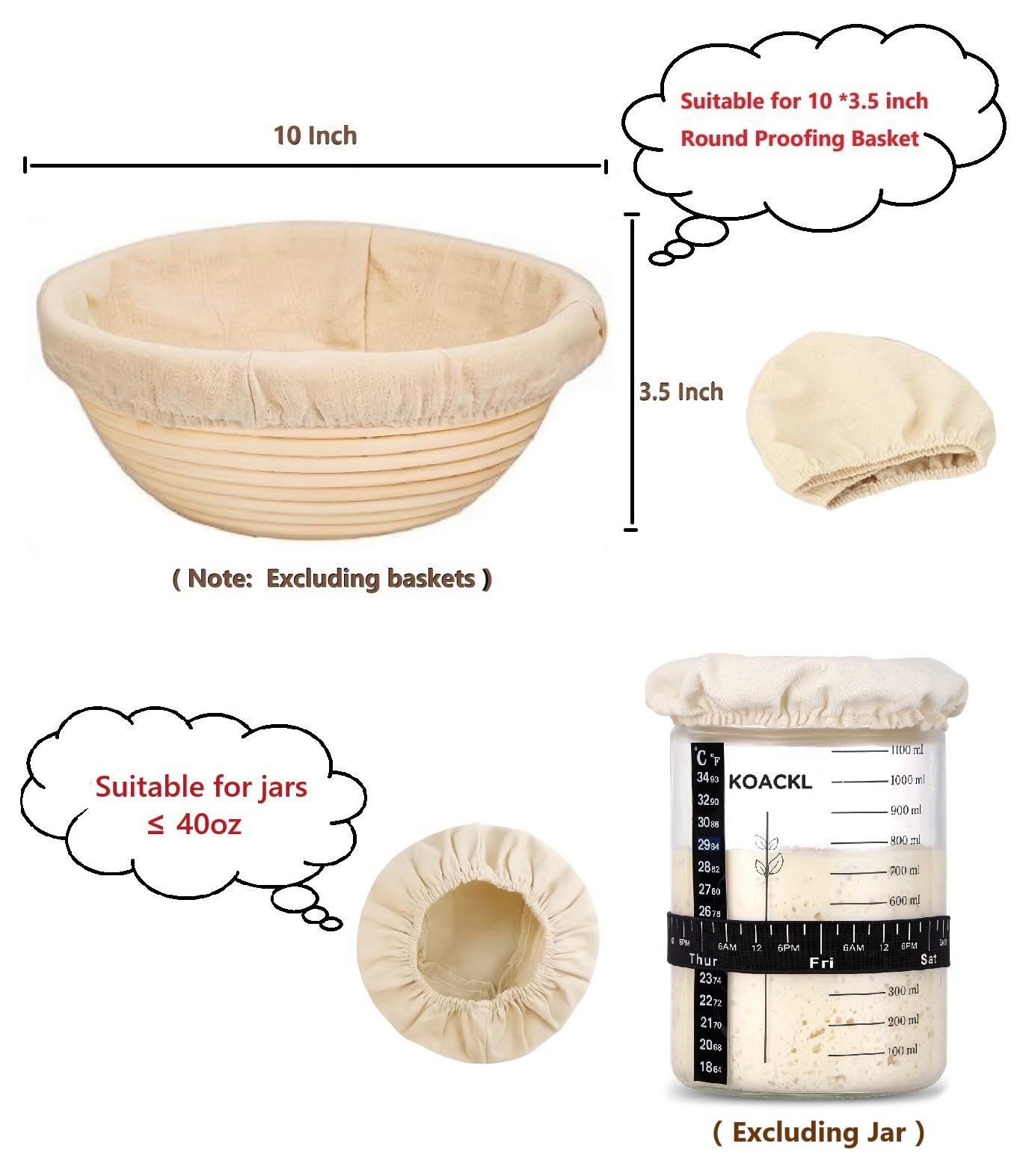 Koackl jar-cover-sourdough-starter-2pack sealing starter jars for clean fermentation.