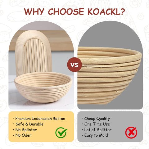 Koackl linen bread liner prevents sticking and preserves loaf shape