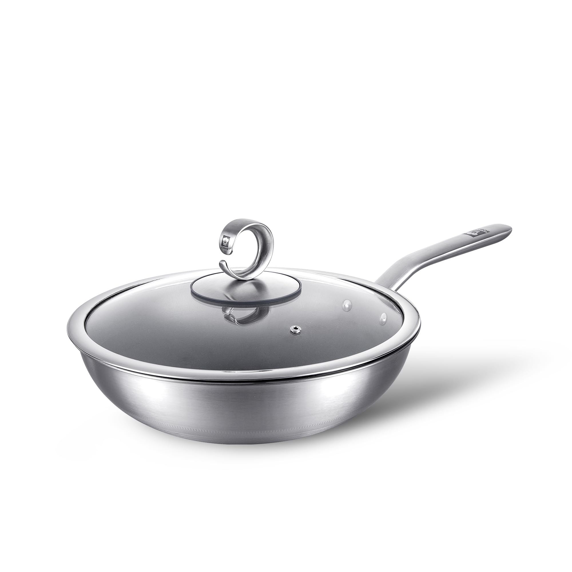 KOBACH 13-inch titanium wok with lid for easy monitoring during stir-fries