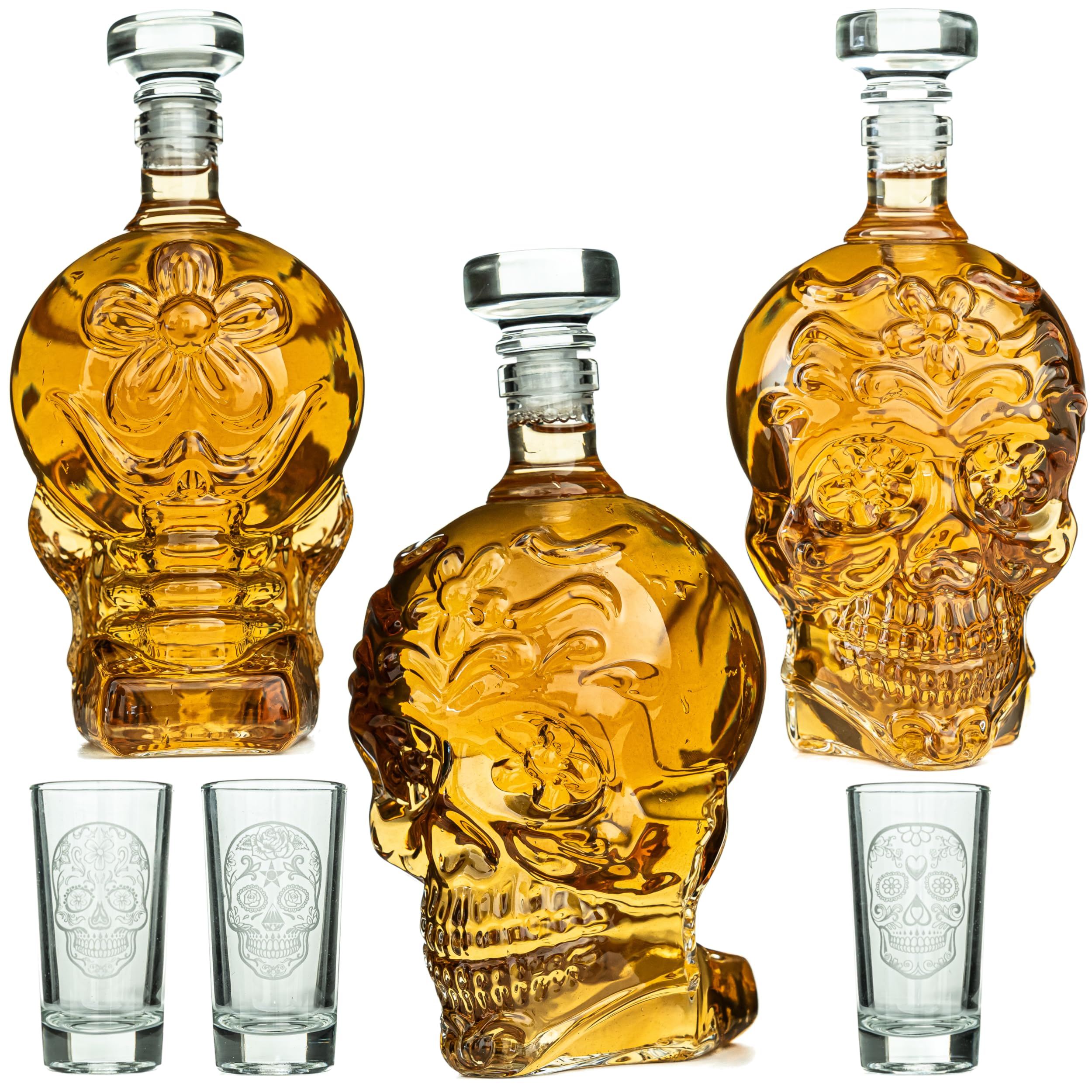 Kobi & Knight Halloween-themed skull barware on display