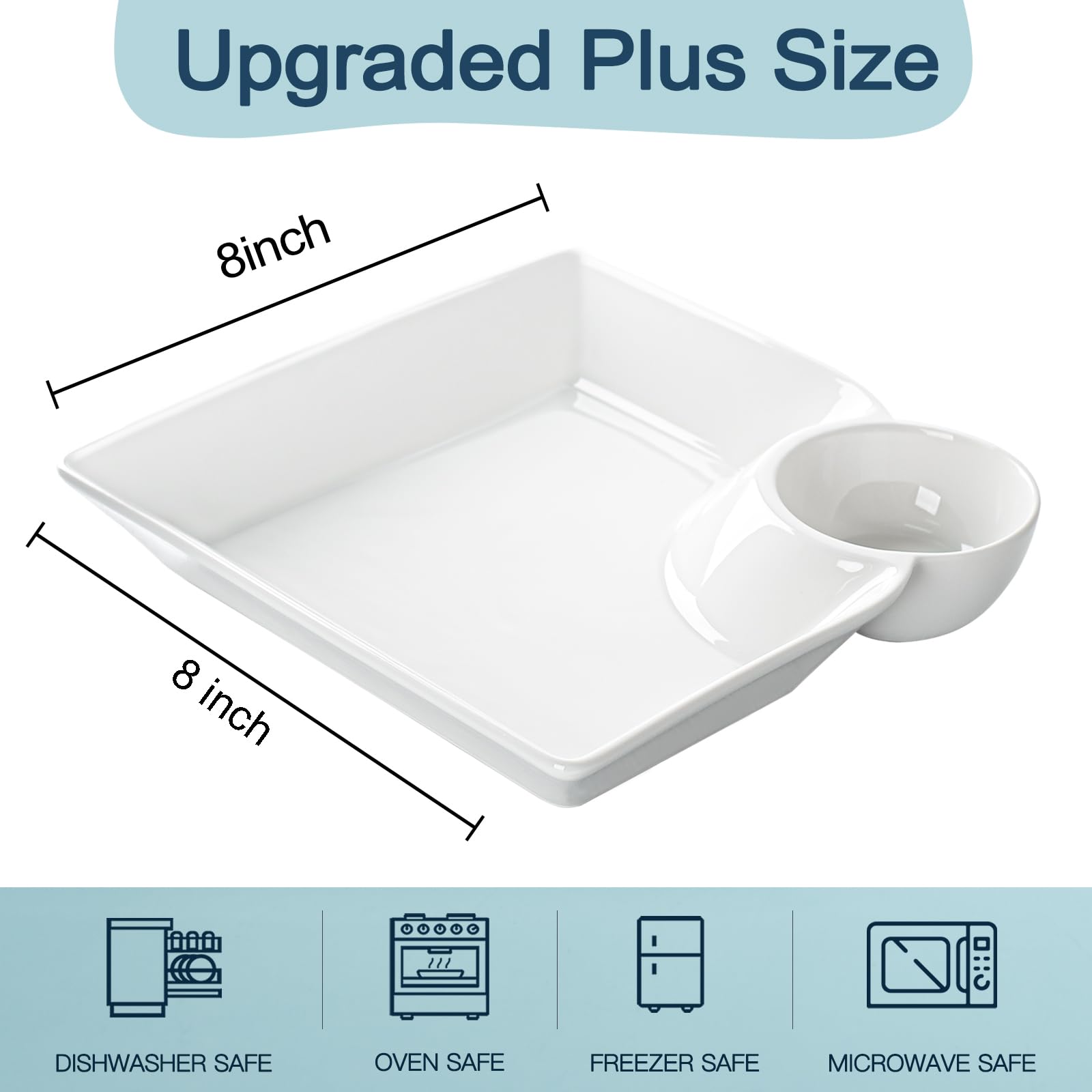 Kobikobi divided snack plate with sauce compartment keeps dips separate for tastier bites