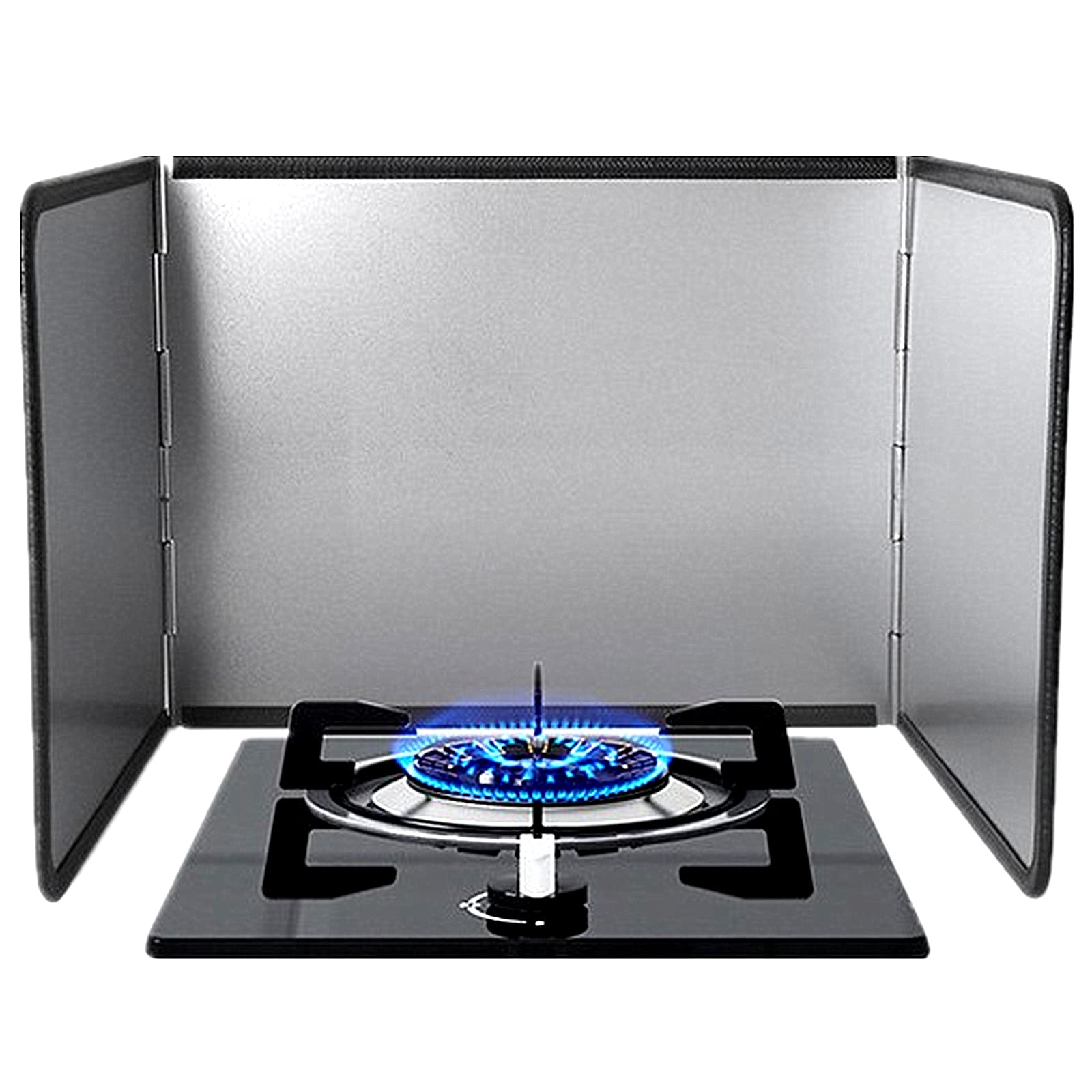KOBSAINF 3-sided splatter guard folded in stainless steel for a cleaner frying space