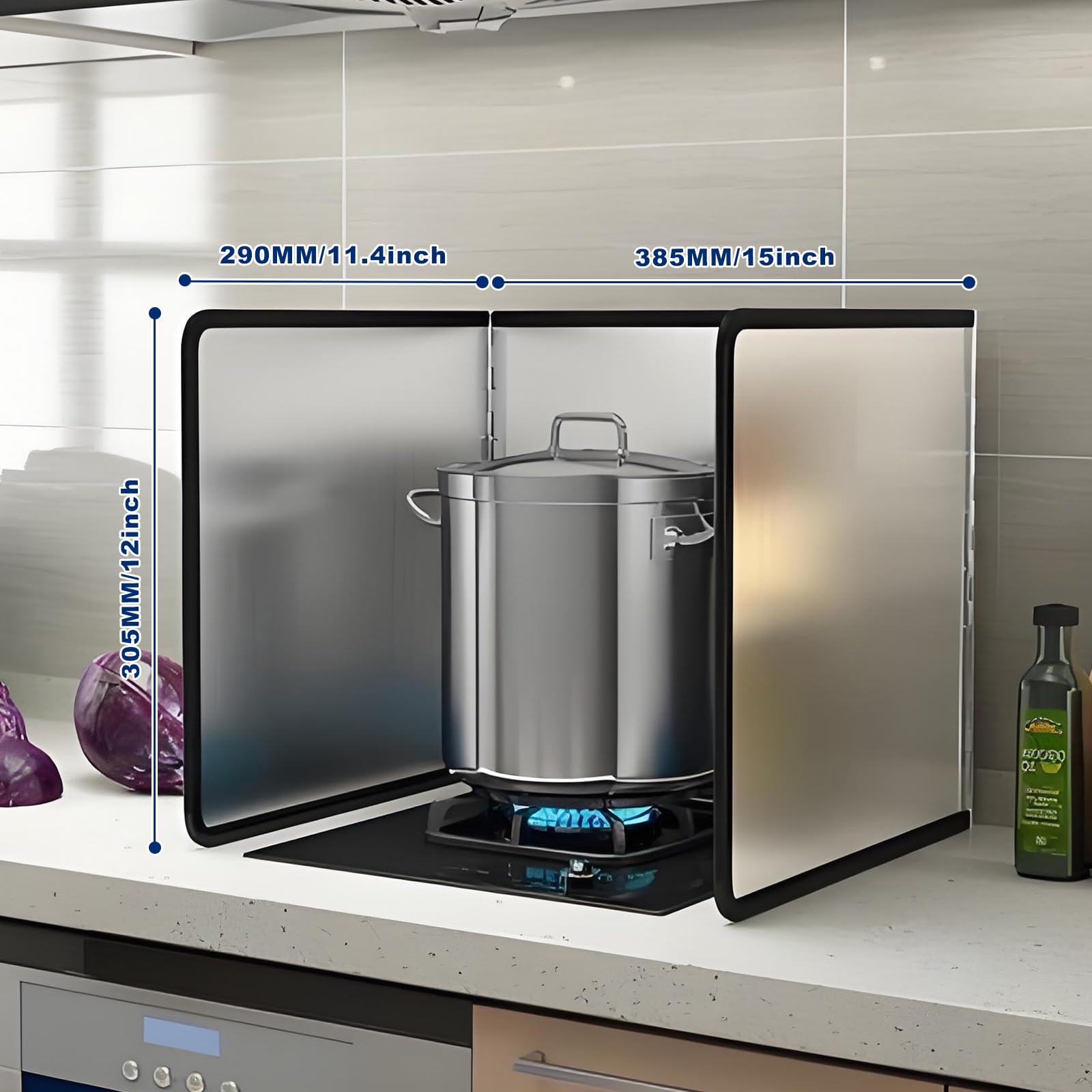 KOBSAINF oil splash insulation panel blocks splatters during high-heat cooking