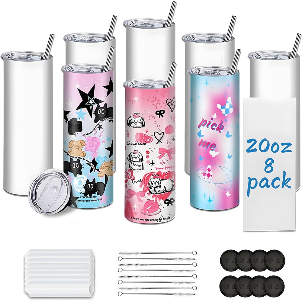 Kocdam eight-pack sublimation tumbler front view highlighting customization potential