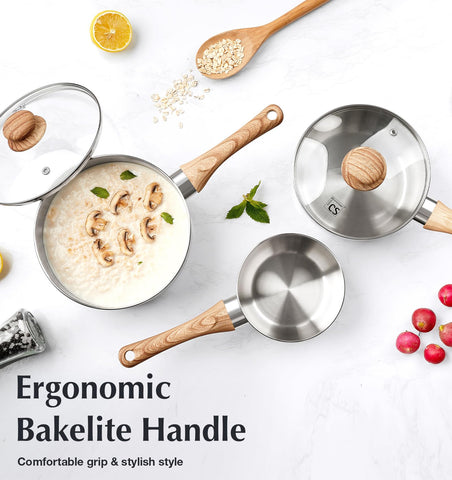KOCH SYSTEME CS bakelite handle stays cool to touch during cooking