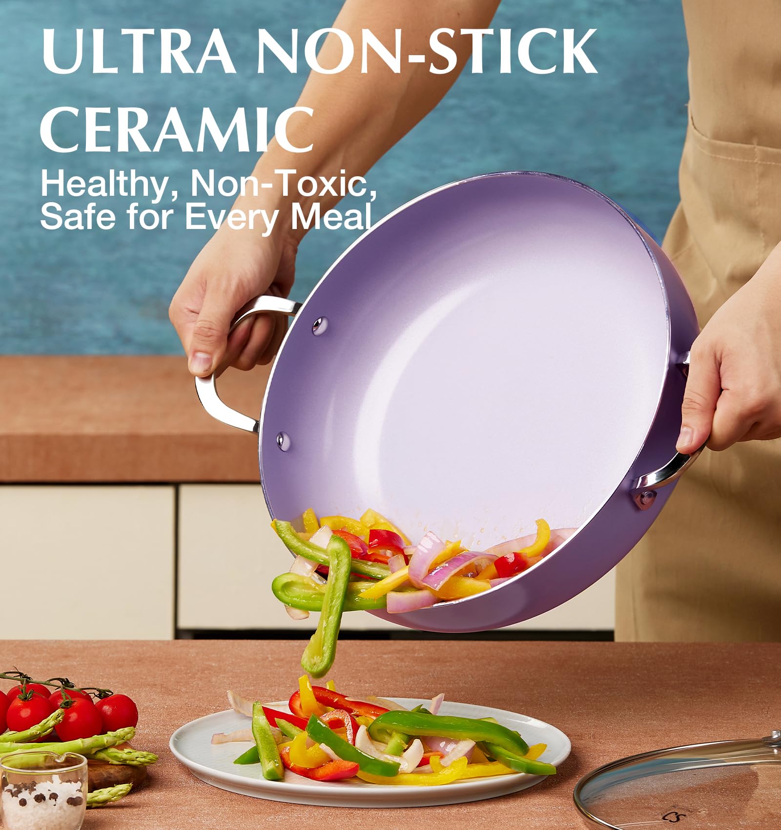 KOCH SYSTEME CS ceramic nonstick coating close-up showing smooth release