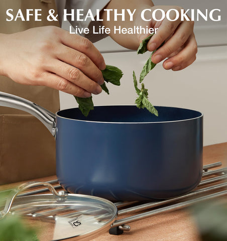 KOCH SYSTEME CS cool-touch stainless steel handle; safe gripping during stove-top use