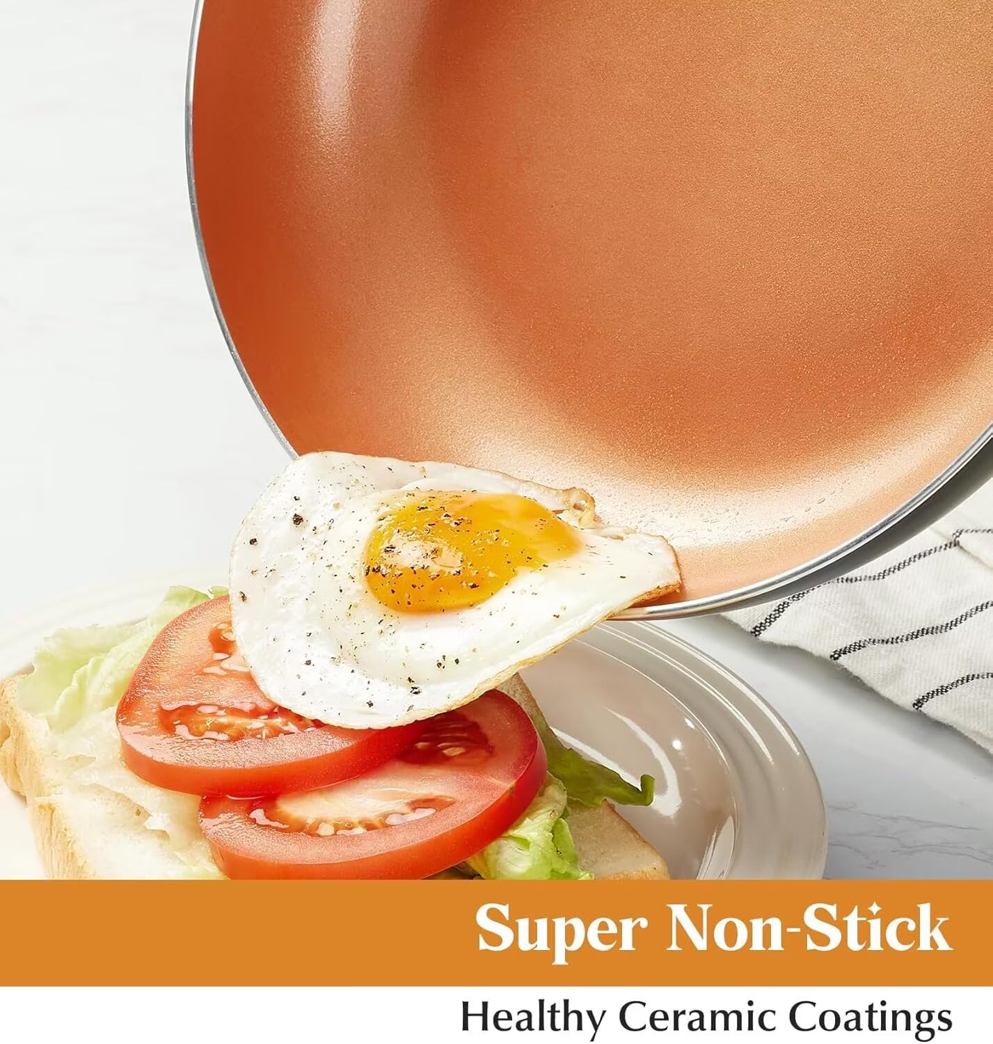KOCH SYSTEME CS copper nonstick pan with ceramic coating and smooth surface