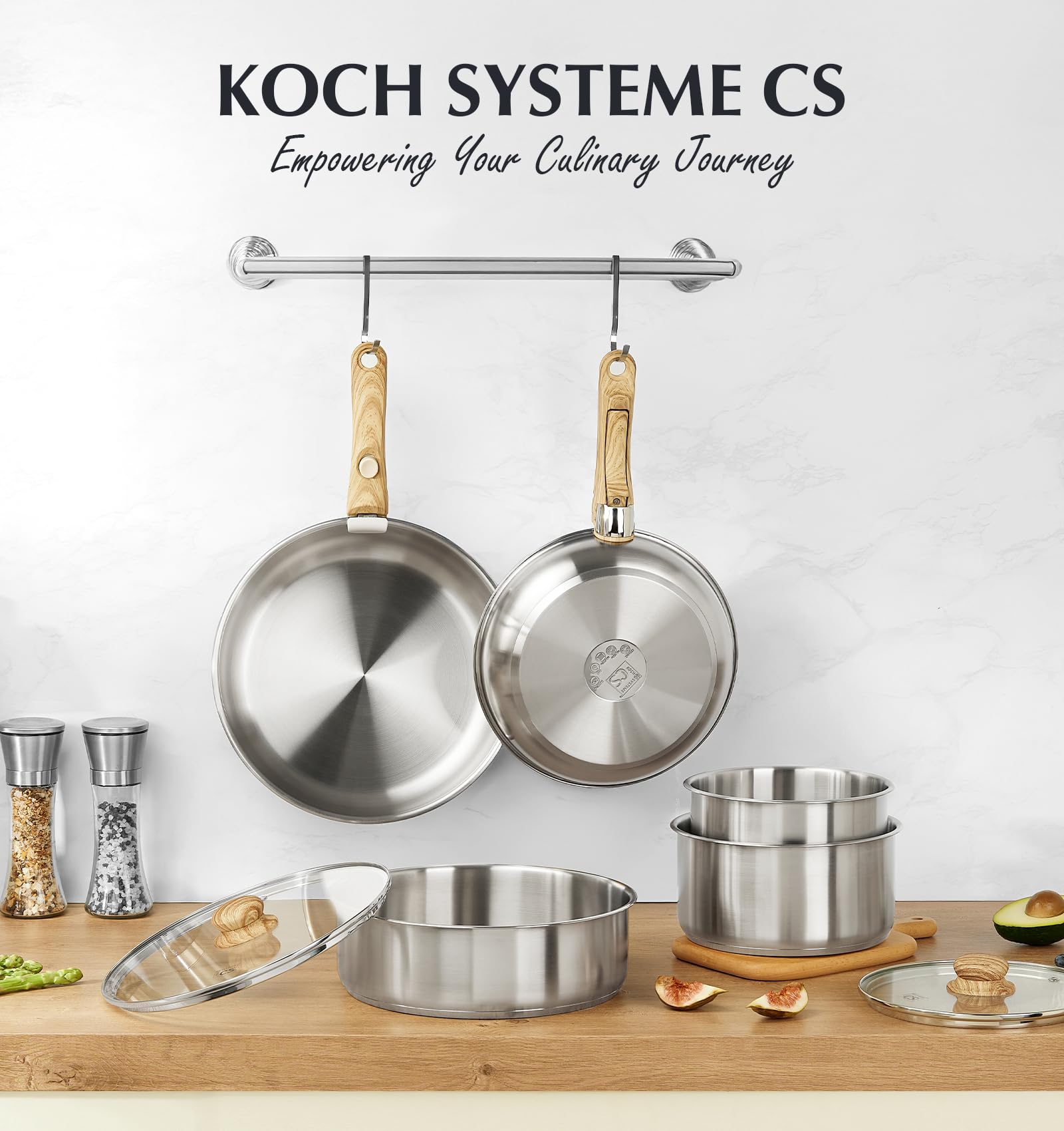 KOCH SYSTEME CS removable handles for compact storage.