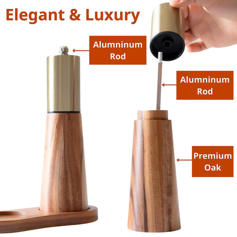 KOCHIRAKOSO stainless steel salt grinder delivers a consistent grind size