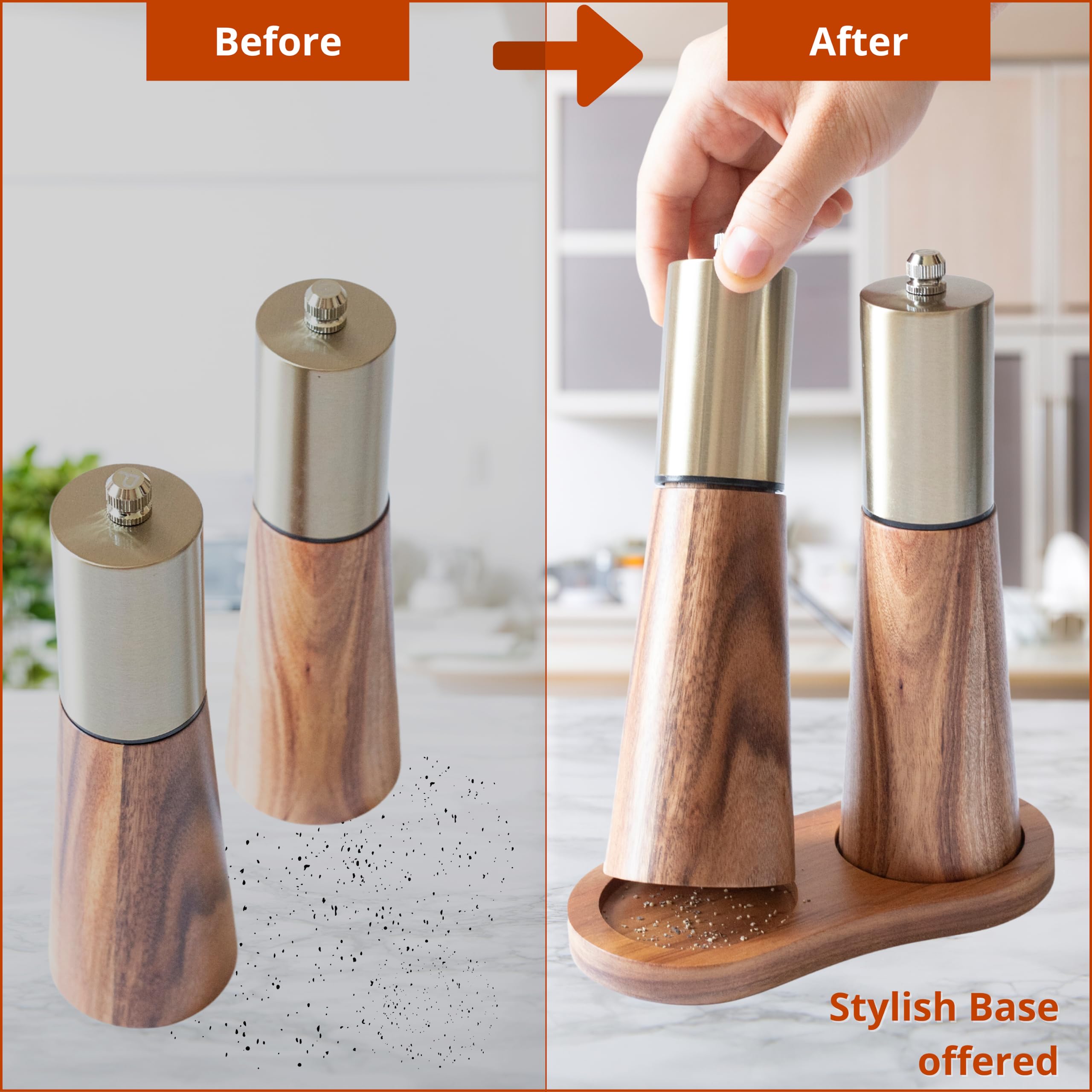 KOCHIRAKOSO wood base provides stable countertop grip