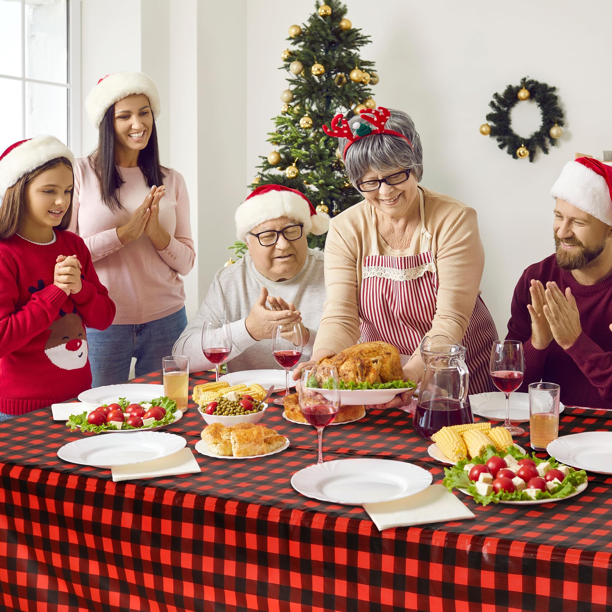Kochorie buffalo plaid pattern enhances Christmas and holiday decor aesthetics.