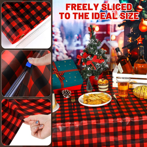 Kochorie table cover protects surfaces during Christmas party celebrations.