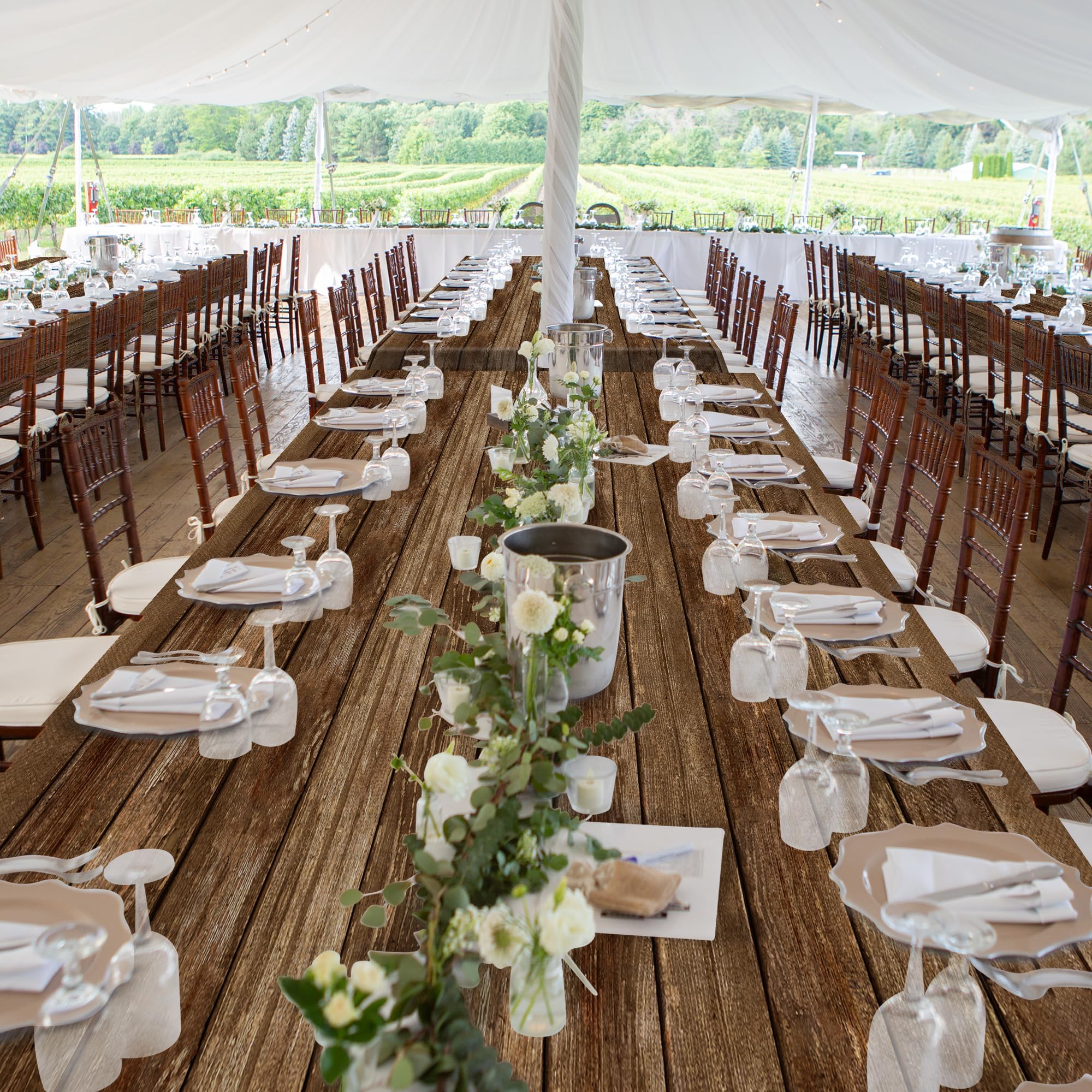 Kochorie picnic wood grain tablecloth roll for outdoor gatherings