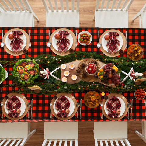 Kochorie waterproof plastic tablecloth resists spills and stains for events.