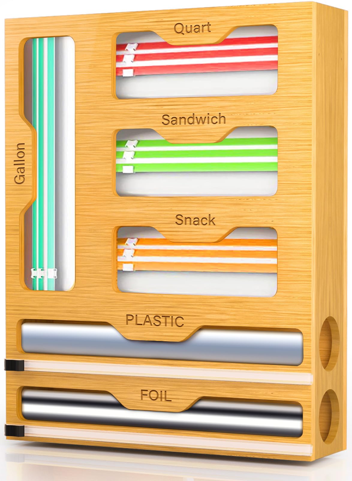 KOCWELL 6-in-1 bag organizer in a drawer helps keep bags neatly sorted