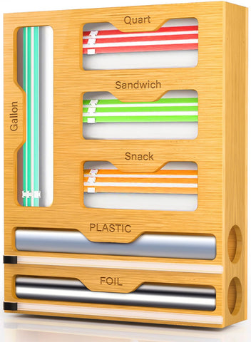 KOCWELL 6-in-1 bag organizer in a drawer helps keep bags neatly sorted