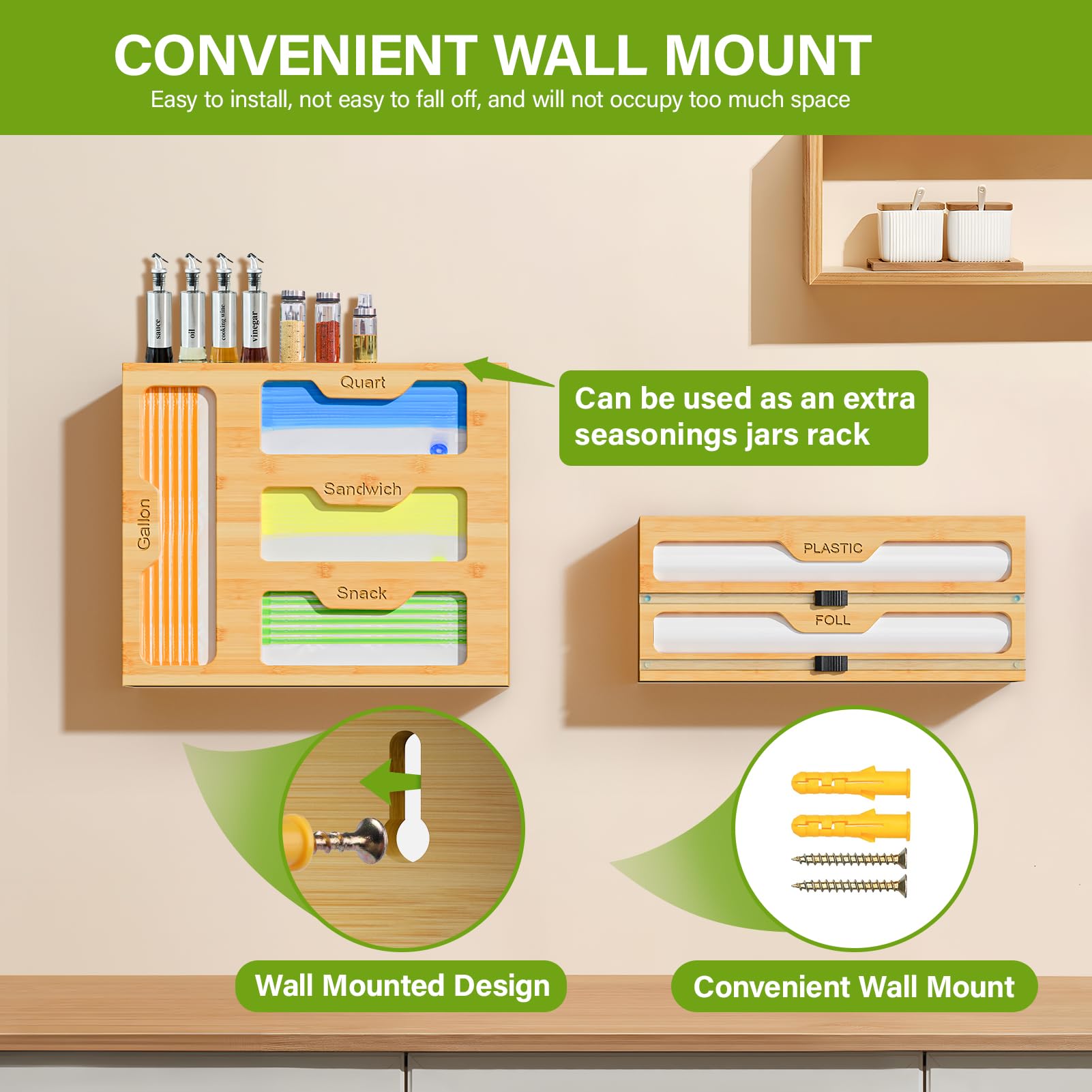 KOCWELL drawer-ready bamboo organizer with slim profile