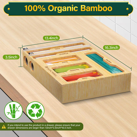 KOCWELL bamboo foil dispenser with cutters for easy, clean foil cuts