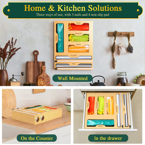 KOCWELL versatile kitchen organizer suitable for drawer, counter, or wall
