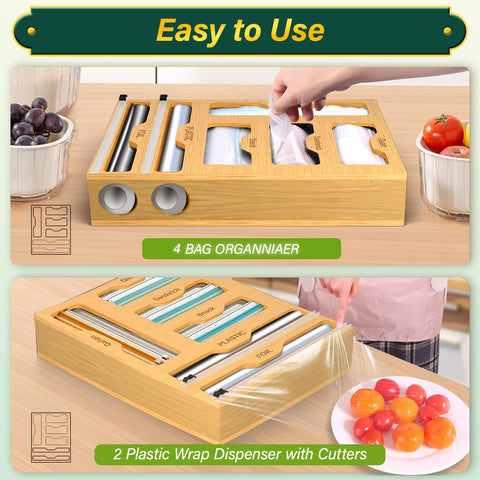 KOCWELL wrap dispenser with cutter for precise portions during prep