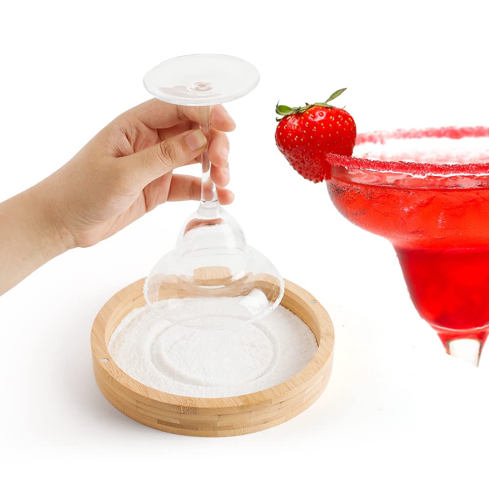 Koeus bamboo salt rimmer for cocktails, durable and natural bar accessory.