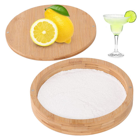 Koeus margarita salt rimmer set with lid, wide opening for large margarita glasses.