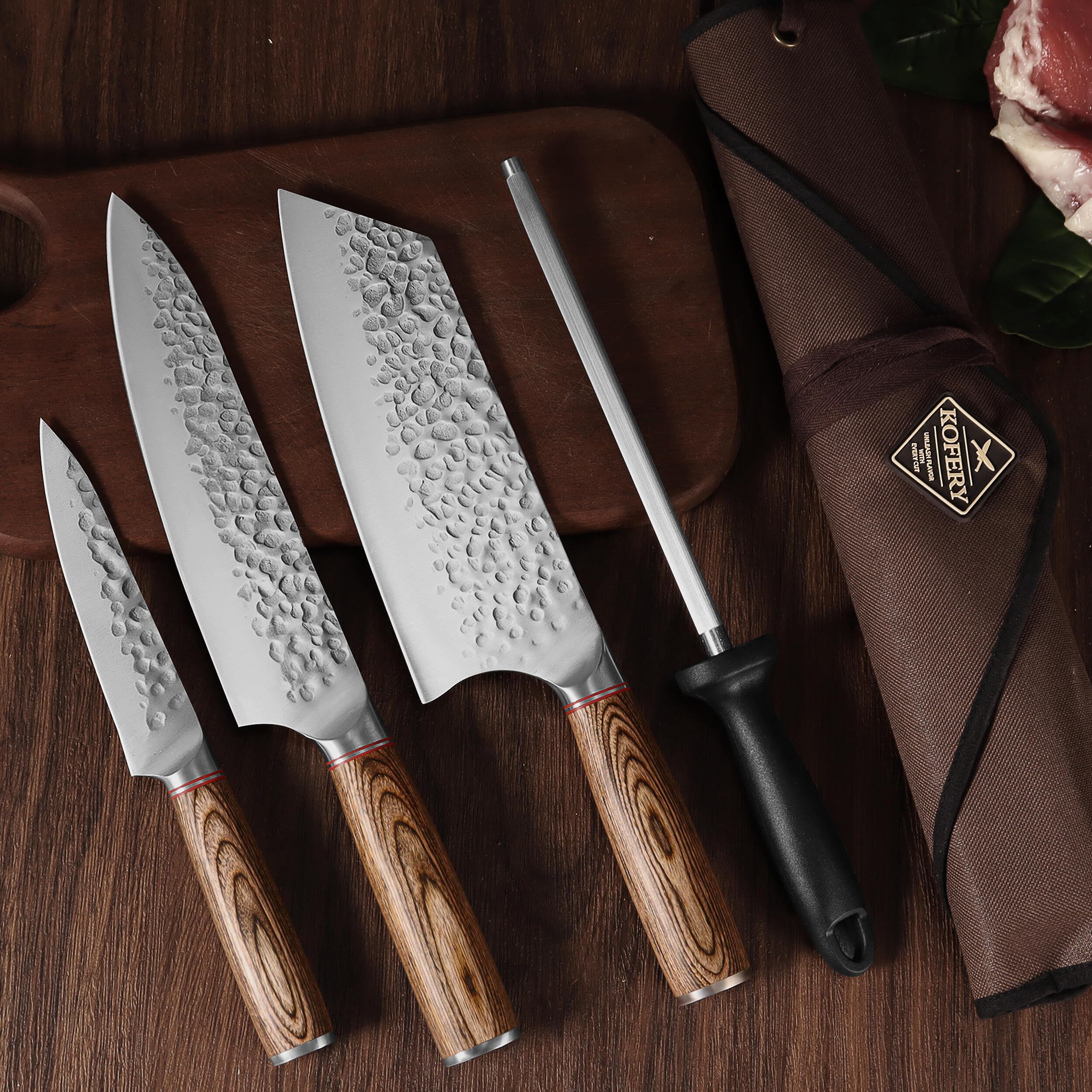 KOFERY precision cutting for meats and vegetables with minimal sticking.