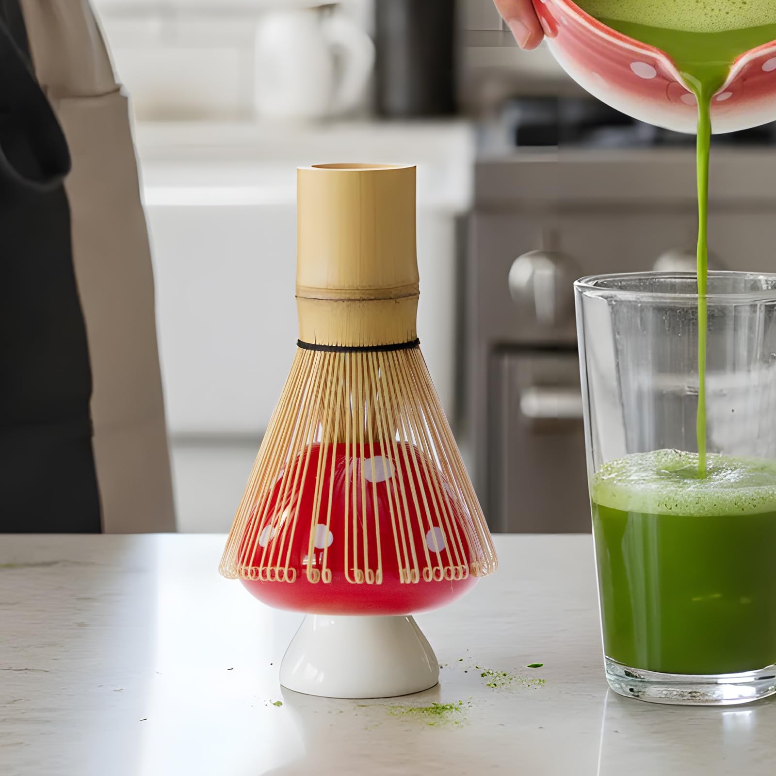 KOIMYSA matcha set mushroom bowl gradient orange brings vibrant mood to daily tea.