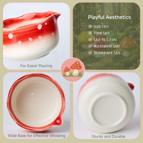 KOIMYSA matcha set mushroom bowl gradient yellow adds cheerful vibe to a tea ritual.