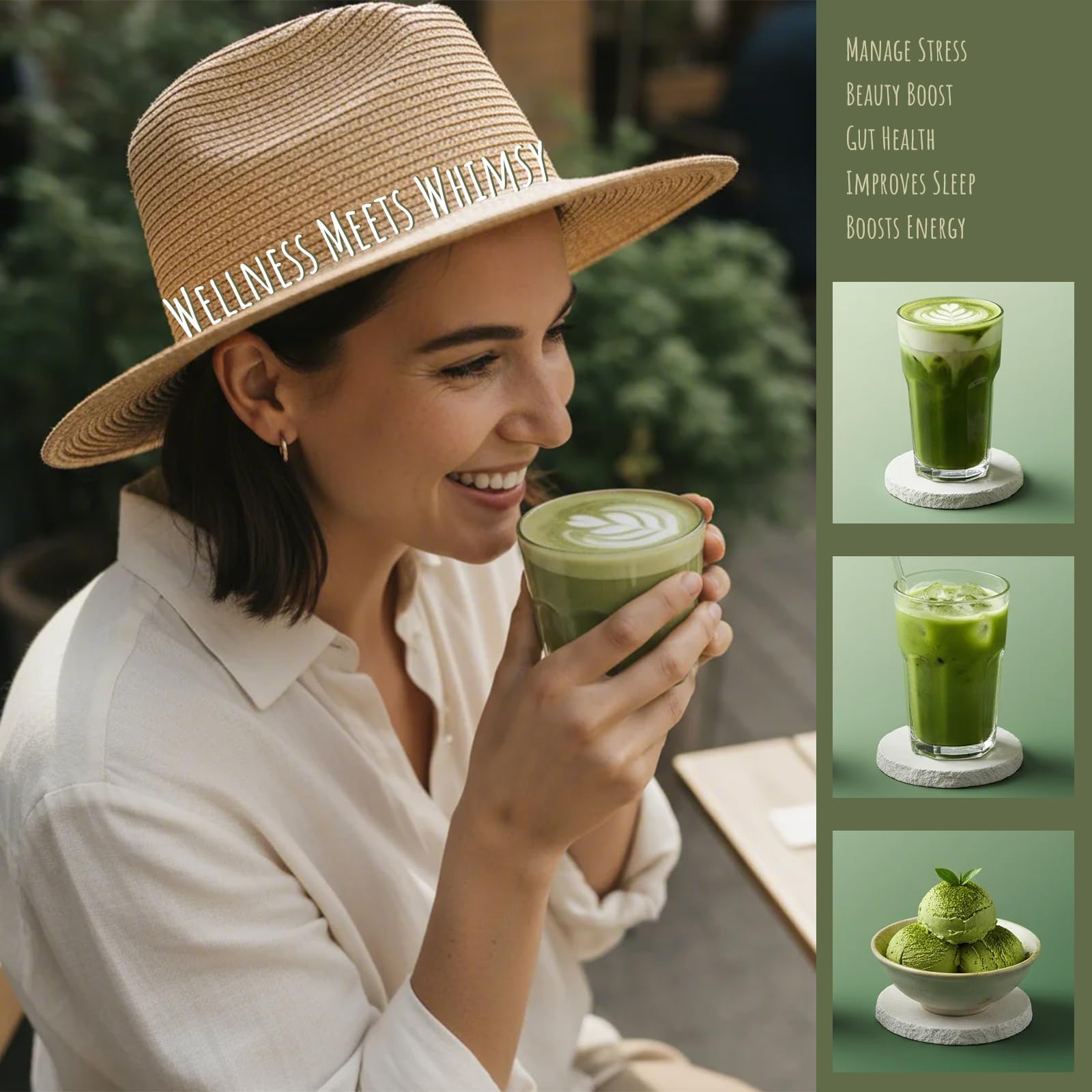 KOIMYSA matcha set stainless steel sifter for fine, even whisked tea.
