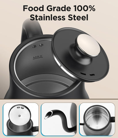 KOIOS gooseneck kettle full-pot steam signals rapid boil in minutes