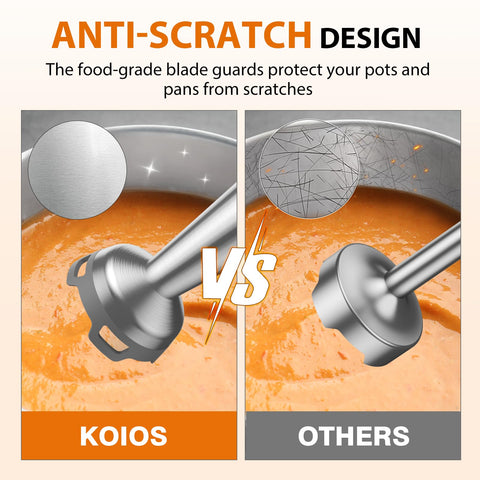 KOIOS anti-splash guard protects cookware during blending.