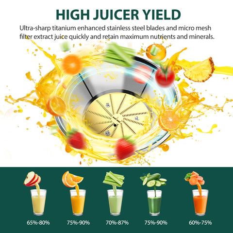 KOIOS juicer 3-speeds mode enables soft and hard produce.