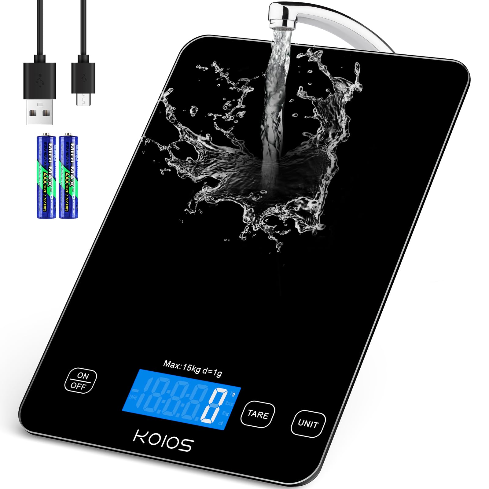 KOIOS K7H scale front view for reliable kitchen weighing