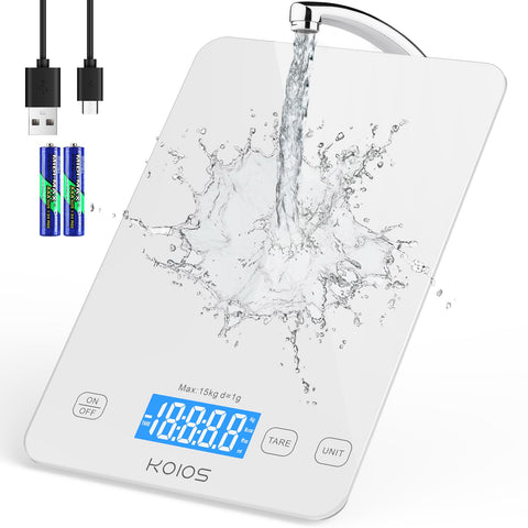 KOIOS kitchen scale front view showing a stable surface for precise weighing